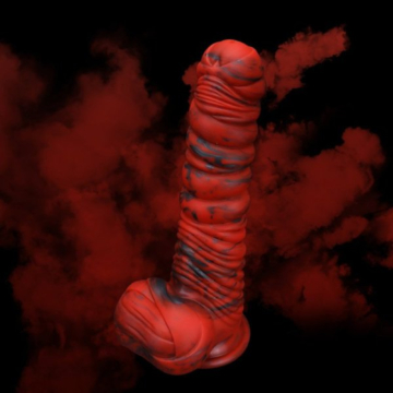 Thick Threaded Silicone Dildo – Lava Demon