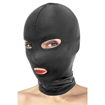 open eyes and mouth mask - black
