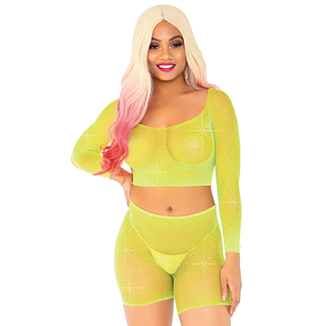 Leg Avenue Crop top & Biker shorts os