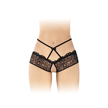 CELIA BLACK OPEN PANTIES TU