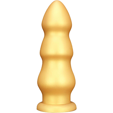 Gold Silicone Dildo Anal dildo with Thick Anal Beads Butt Plug