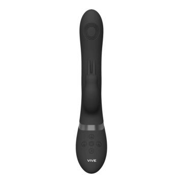 Rini - Pulse Wave & Vibrating Double Penetration Rabbit - Black * bulk