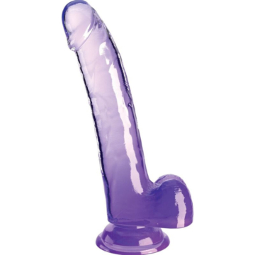 King Cock Clear 9" with Balls - Purple