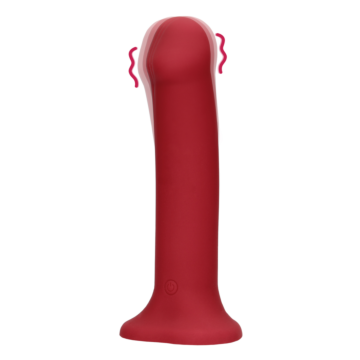 Non-Phallic Vibrating Dildo - Large - Red