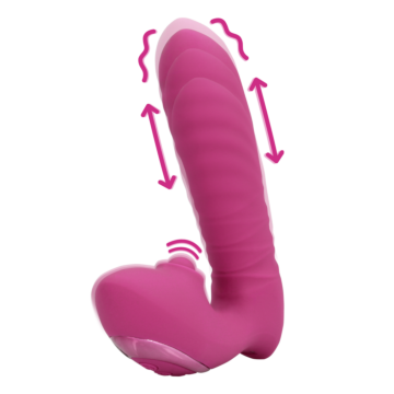 Thrusting and Tapping Vibrator - Powerful Pink *bulk