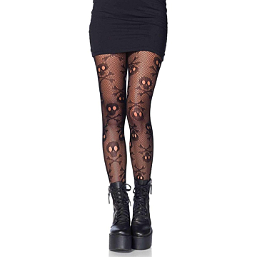 Pirate skull net pantyhose