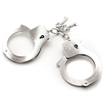 FIFTY SHADES OF GREY YOU. ARE. MINE. METAL HANDCUFFS