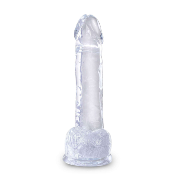 King Cock 7" Clear Cock with suction cup and Balls