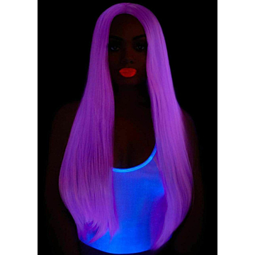 Long straight center part wig - Lavender
