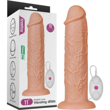 Huge Realistic Long Dildo with Vibration 11" Skin