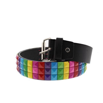 Rainbow 3-Row Chessboard Pyramid Belts